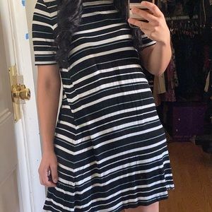 LOFT by Ann Taylor Striped T-Shirt Dress